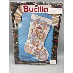Bucilla Nativity Christmas Stocking Cross Stitch Kit 18 Inch Christopher Design